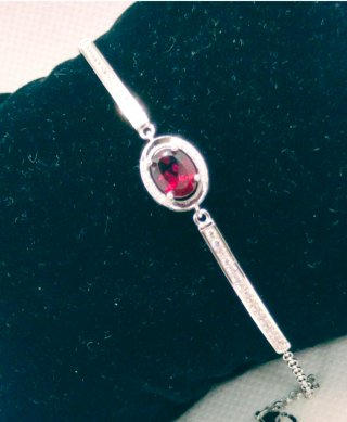 Pulsera Plata con Granate Natural