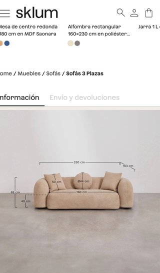 Sofá + Butaca SKLUM modelo COCO · Chenilla Mocca
