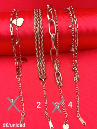 Pulsera Acero Inoxidable Plateado 6€/unidad