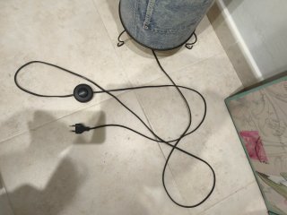 Lámpara de pie de tela estilo vaquero