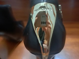 Botines Marciano Tacón 11cm Negros Dorados