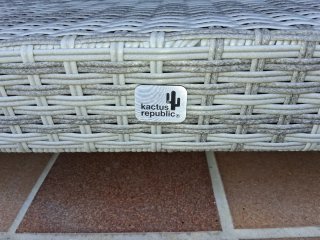 Conjunto jardín Kactus Republic ratán gris