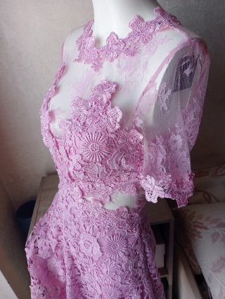 Abito Pizzo Rosa - Guess