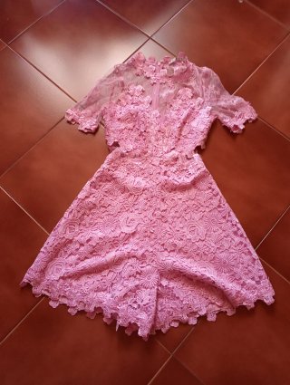 Abito Pizzo Rosa - Guess
