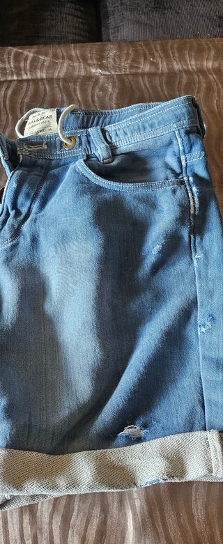 Pantalón corto elástico azul