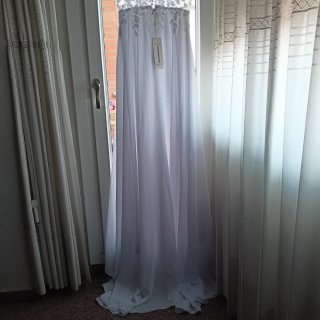 Vestido Novia Encaje Cuello V Talla M.