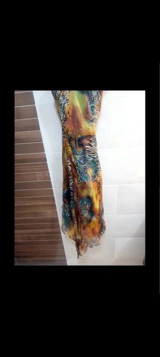 Vestido seda sintética fresco verano para mujer