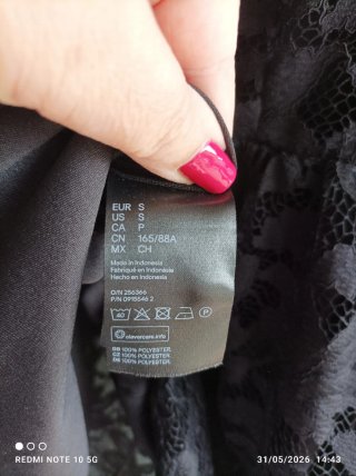 Vestido de encaje negro talla S grande