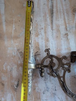 Applique da parete in metallo e marmo