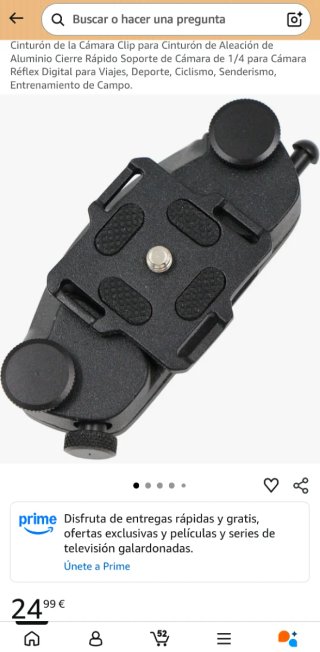Clip rápido para mochila de cámara