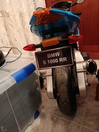 Moto a Batería Deportiva Azul y Blanca