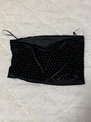 Top Bershka Negro Brillante