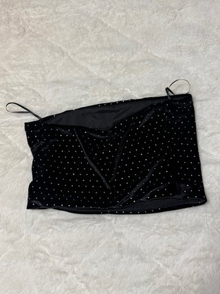 Top Bershka Negro Brillante