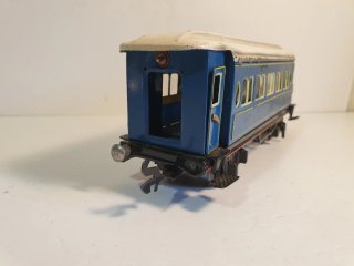 Vagón de tren hojalata azul PAYA