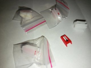 Agujas para tocadiscos (rojo, blanco)
