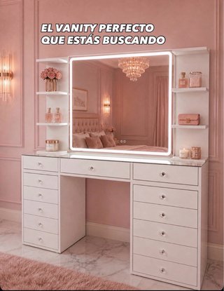 Tocador de maquillaje Hollywood a tu gusto