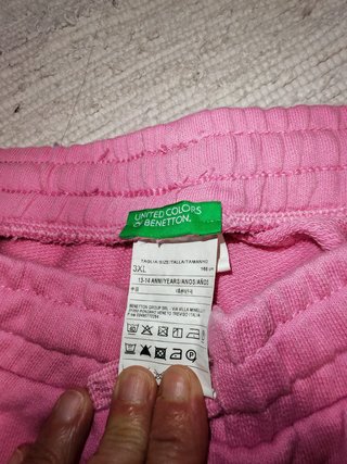 Pantalón chándal niña Benetton rosa