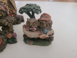 Lote 4 figure di gufi decorative