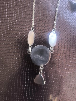 Conjunto collar y pendientes plata turquesa y cora
