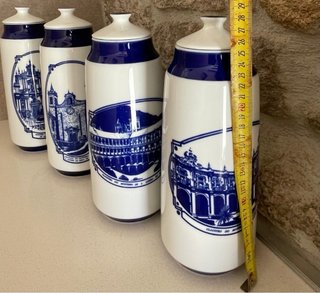 4 Albarelos Sargadelos Cerámica Azul y Blanco