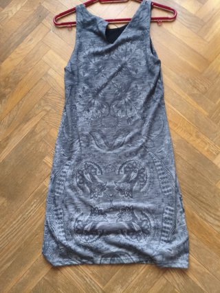 Vestido Desigual Gris Estampado Talla XS