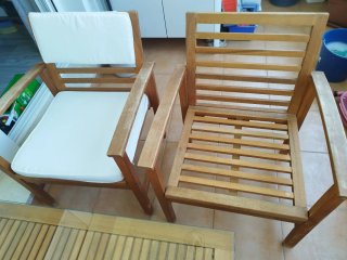 Conjunto Terraza/Jardín Madera y Cristal