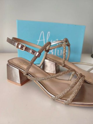 Sandalias Alma Blue Talla 38 Brillantes