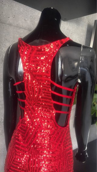 Vestido de fiesta lentejuelas rojo