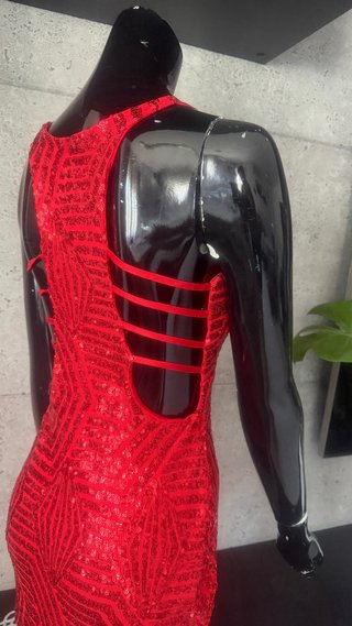 Vestido de fiesta lentejuelas rojo
