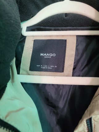 Chaqueta acolchada beige Mango Talla XL