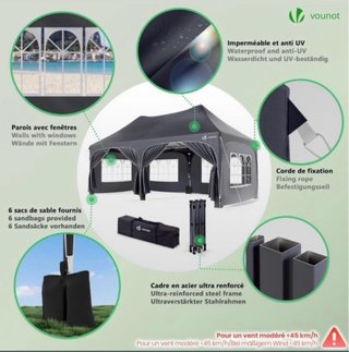 Carpa Plegable Vounot 6x3m Nueva