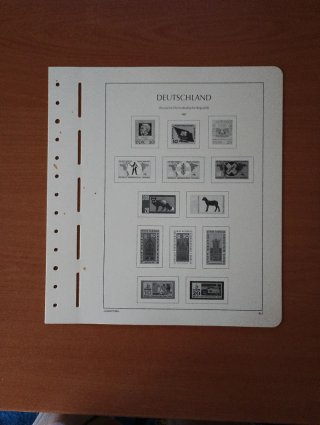 Sellos RDA 1963 MNH y hojas preimpresas Leuchtturm