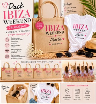 Pack Despedida Soltera Ibiza: Camiseta + Bolso