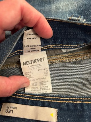 Meltin Pot Jeans Nuovi con Tasche a Taglio
