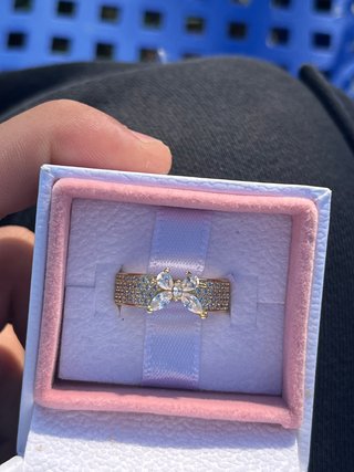 Anillo Pandora Mariposa Circonitas Doradas