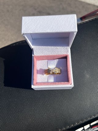 Anillo Pandora Mariposa Circonitas Doradas