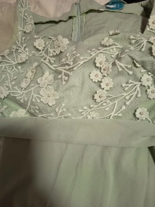 Vestido largo fiesta verde floral