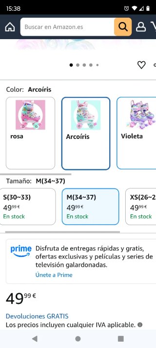 Patines infantiles unicornio talla ajustable