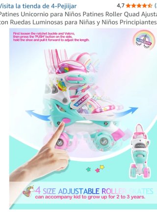 Patines infantiles unicornio talla ajustable