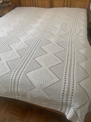 Colcha ganchillo algodón blanca