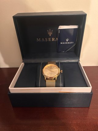 Reloj Maserati Dorado Original Caja