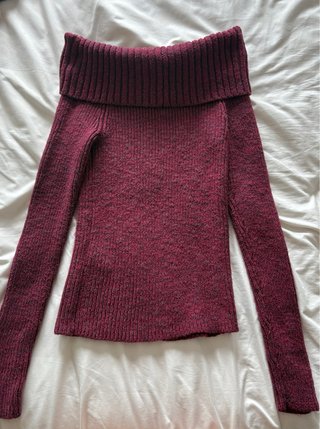 Jersey hombros descubiertos rojo/granate