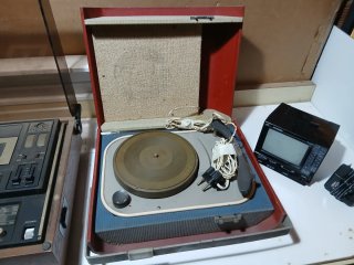 Tocadiscos Philips Antiguo Marrón/Rojo