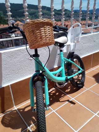 Bicicleta infantil con cesta y asiento
