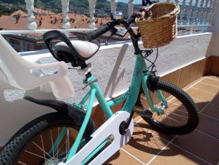 Bicicleta infantil con cesta y asiento