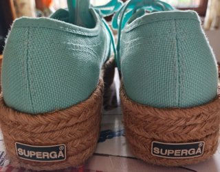 Superga Sneakers Zeppa Corda Azzurro