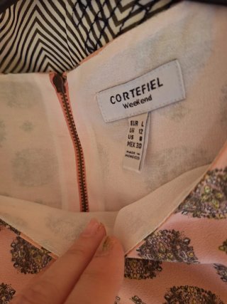 Vestido Cortefiel estampado rosa talla M