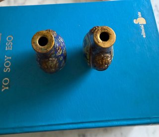 Coppia Mini Vasi Cinesi Cloisonné Antichi