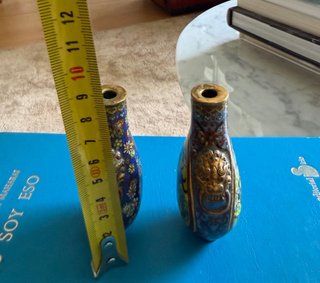 Coppia Mini Vasi Cinesi Cloisonné Antichi