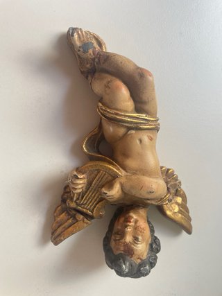 2 Angeli Cherubini Antichi in Gesso